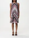 Missoni Mini A-line Dress With Serrated Zigzag Lamé Motif In Multicolor
