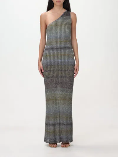 Missoni Long One-shoulder Tie-dye Dress In Multi