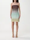 Missoni Multicolor Off-shoulder Mini Dress With All-over Lamé Motif In Bunt