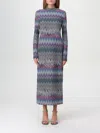 Missoni Woman Midi Dress Pink Size 10 Wool In Multi