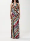 Missoni Striped Halterneck Maxi Dress In Red