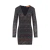 Missoni Fitted Mini Dress With Multicolored Zigzag In Multi