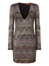 Missoni Sequin-embellishment Zigzag-pattern Mini Dress In Multi