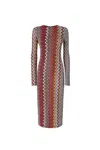 Missoni Wool Blend Knit Midi Dress In Multicolour