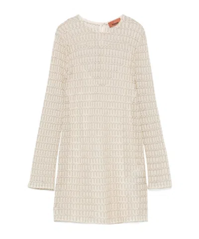 MISSONI MISSONI LACE MOTIF CREWNECK MINI-DRESS