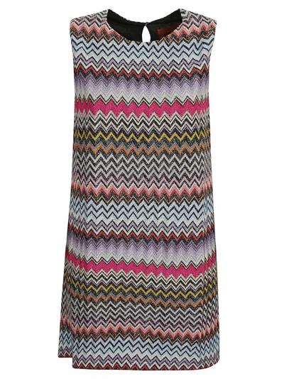Missoni Metallic Crochet-knit Mini Dress In Multi