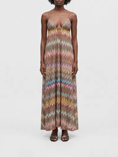 Missoni Dress Woman Color Bronze In Multi