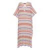 Missoni Long Caftan Cover-up With Micro Pixel-effect Zigzag Pattern In Multi