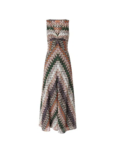 Missoni Dresses Blu Orange In Multi
