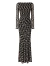 Missoni Long Double Layer Boat Neck Dress Dresses Multicolor In Brown