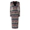 Missoni Zigzag Long Sleeve Midi Sweater Dress In Black