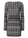 Missoni Mini Dress With Chevron And Stripe Pattern In Multi