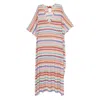 Missoni Long Caftan Cover-up With Micro Pixel-effect Zigzag Pattern In Multi