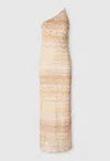 Missoni One-shoulder Sequin-embellished Striped Metallic Crochet-knit Maxi Dress In Multi