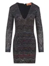 Missoni Fitted Mini Dress With Multicolored Zigzag In Multi