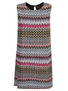Missoni Metallic Crochet-knit Mini Dress In Multicolor Black Bas