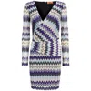 Missoni Long Sleeve Dress In Neutrals/purple