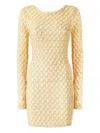 Missoni Scalloped Metallic Crochet-knit Mini Dress In Yellow