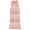 Missoni Greek-motif Mini Dress In Pink/orange
