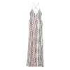 Missoni Long V-neck Dress With Snake Pattern In Gray