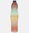 Missoni Multicolor Sleeveless Dress With Halterneck And Faded Effect In Viscose Blend Woman In Multicoloured