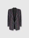 Missoni Single-breasted Blazer With Herringbone Stripe Knit In Multi