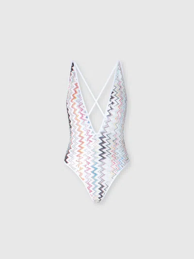 Missoni One-piece Swimsuit With V-neck And Sequins