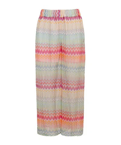 Missoni Elastic Waist Casual Pants In Nude