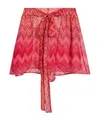 Missoni Printed Belted Satin Cover-up Shorts In Red