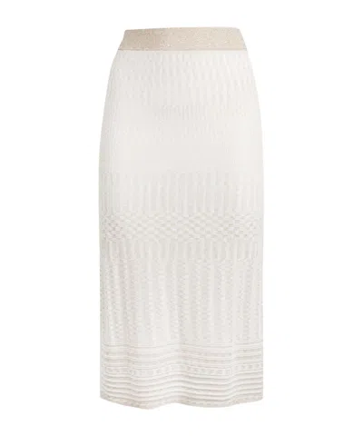 Missoni Elastic Waist Skirt In White,gold