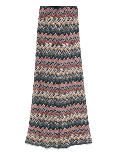 Missoni Multicolour Elasticated Waist Trousers In Brown