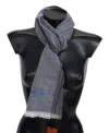 Missoni Elegant Gray Wool Scarf With Stripes And Fringes
