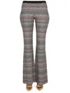 Missoni Logo Chevron Flared High Waist Trousers In Multicolor