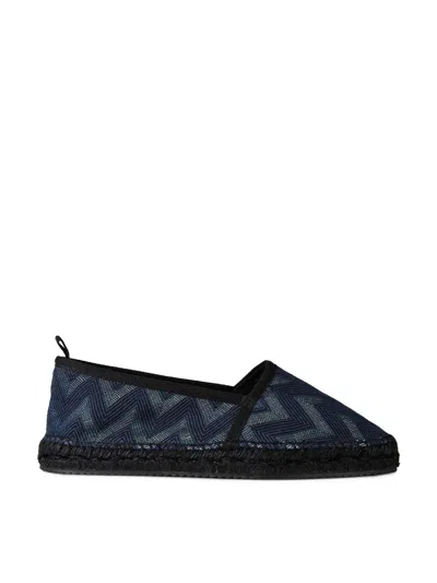 Missoni Elle Wave Zig Zag Espadrilles In Blue