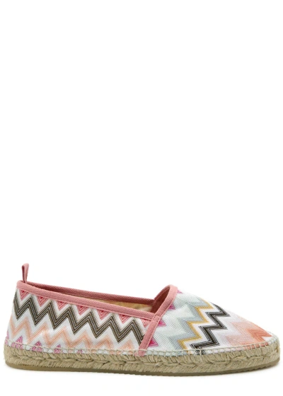 Missoni Elle Zigzag Espadrille Flats In Nude & Neutrals