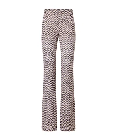Missoni Embellished Crochet-knit Flared Pants In Brown