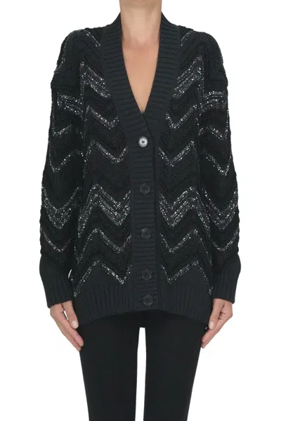 Missoni Embellished Knit Maxi Cardigan In Multi