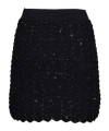 Missoni Wool Viscose Solid Colored Chevron Mini Skirt In Black