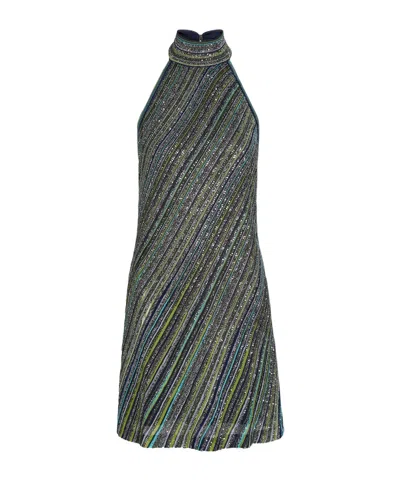 Missoni Embellished Metallic-knit Mini Dress In Black