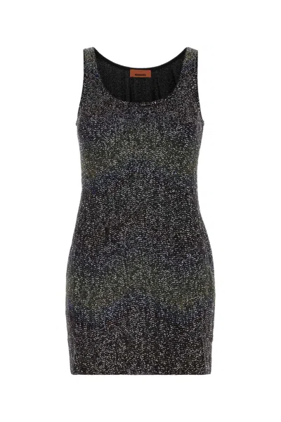 Missoni Embellished Mini Dress In Nylon Blend In Black
