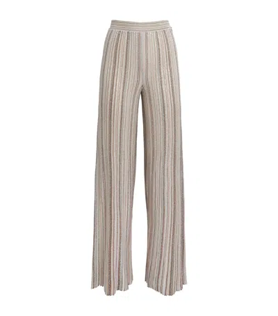 Missoni Embellished Stripe Trousers In Pink