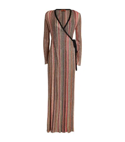 Missoni Sequin-embellished Wrap Maxi Dress In Black