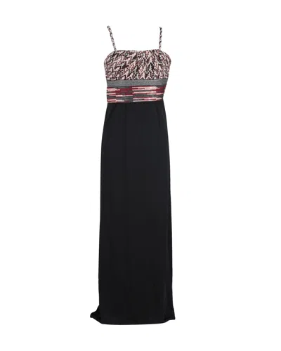 Missoni Embellished Top Maxi Dress In Black Polyester Silk