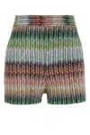 Missoni Embellished Viscose Blend Shorts In Multigreenredskyt