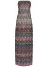 Missoni Embellished Zigzag-intarsia Strapless Maxi Dress In Multi
