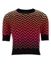 Missoni Embroidered Cotton And Viscose Sweater In Multicblkredfucsi