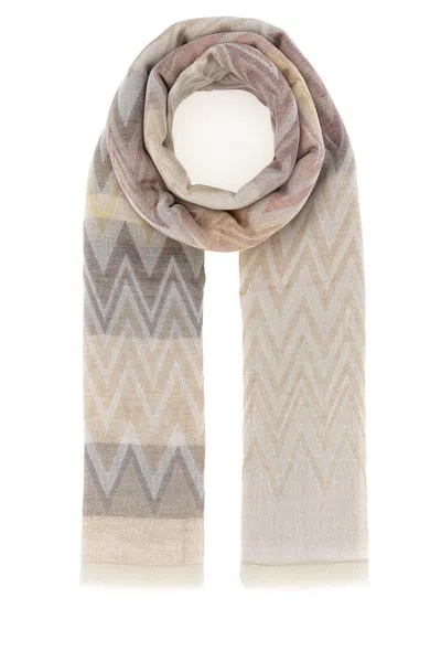 Missoni Embroidered Cotton Blend Scarf In Multi