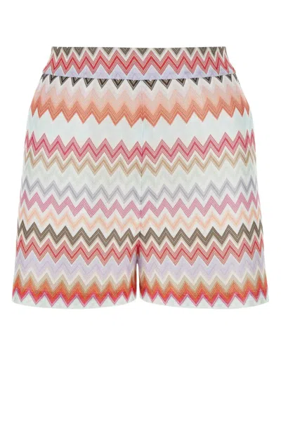 MISSONI EMBROIDERED COTTON BLEND SHORTS