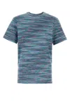 Missoni Embroidered Cotton T-shirt In Blue