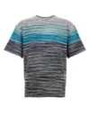 Missoni Gradient-effect Striped Cotton T-shirt In Gray
